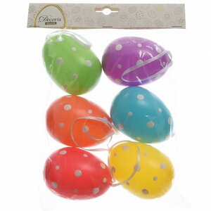 Пасхальные украшения Яйца Colours of Easter 9 см, 6 шт, подвеска Kaemingk фото 5