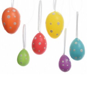 Пасхальные украшения Яйца Colours of Easter 4-6 см, 12 шт, подвеска Kaemingk фото 3