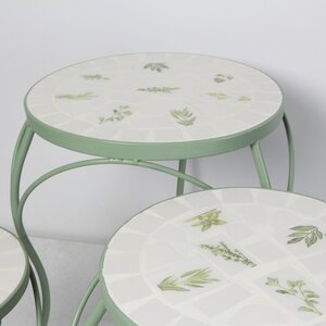 Комплект кофейных столиков с мозаикой Тессера Грин, 3 шт, металл Kaemingk фото 2