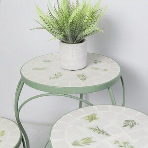 Комплект кофейных столиков с мозаикой Тессера Грин, 3 шт, металл Kaemingk фото 3