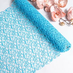 Ткань для декорирования Кружевная Сетка 40*200 см голубая Billiet фото 1