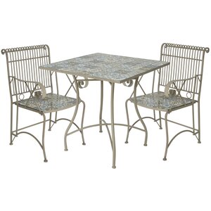 Комплект садовой мебели с мозаикой Гран Тулуз: 1 стол + 2 кресла (Kaemingk, Нидерланды). Артикул: ID63515