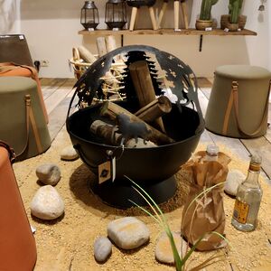 Дровница Бертолуччи - Лесной уют 54*52*52 см, металл (Kaemingk, Нидерланды). Артикул: 842722