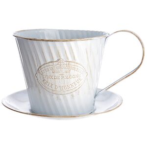 Декоративное кашпо для цветов Чашка Весенний Прованс 23*20 см, металл Kaemingk фото 10