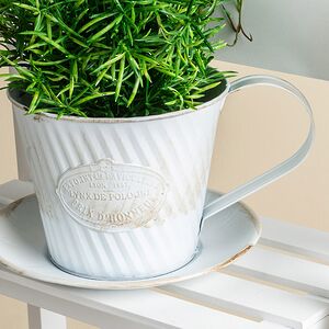 Декоративное кашпо для цветов Чашка Весенний Прованс 23*20 см, металл Kaemingk фото 2