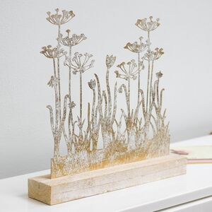 Интерьерное украшение Орлеанские Цветы 30*30 см на деревянной подставке (Kaemingk, Нидерланды). Артикул: 846546