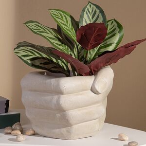 Декоративное кашпо Pugno 32 см бежевое Kaemingk фото 2