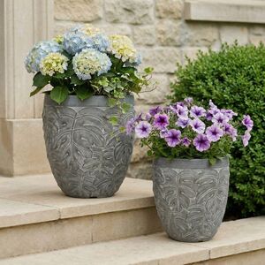 Набор декоративных кашпо Маршанде 33-43 см серый, 2 шт