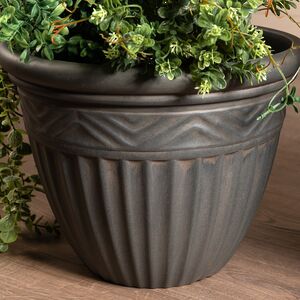 Набор декоративных кашпо Фарнезе 27-34 см серый, 2 шт, пластик Kaemingk фото 3