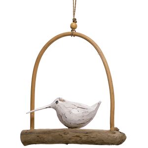 Декоративное украшение для дома Птичка Эйприл 26 см белая (Kaemingk, Нидерланды). Артикул: 860061-1