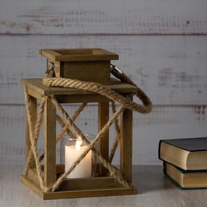 Деревянный подсвечник-фонарь Донателло 26 см (Kaemingk, Нидерланды). Артикул: 861991