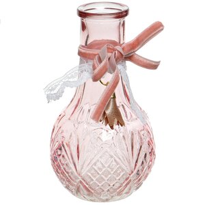 Стеклянная мини ваза Агнесс 11 см нежно-розовая Kaemingk фото 1