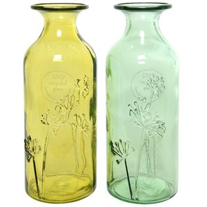 Стеклянная ваза Аллиум 19 см прозрачно-оливковая Kaemingk фото 3