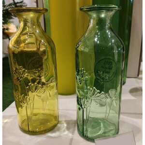 Стеклянная ваза Аллиум 19 см прозрачно-оливковая Kaemingk фото 2