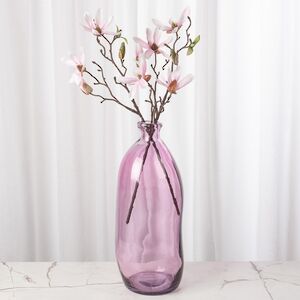 Стеклянная ваза-бутылка Нувола 35 см розовая