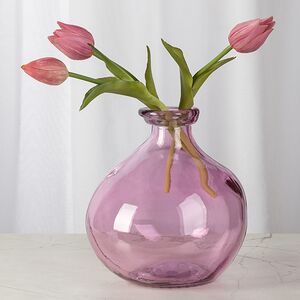 Стеклянная ваза-бутылка Нувола 18 см розовая Kaemingk (Кейминг) фото 5