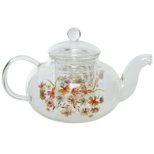 Стеклянный заварочный чайник Flower Dynasty 21 см Kaemingk фото 1