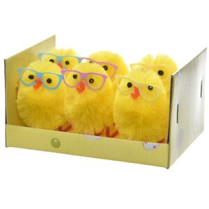 Набор фигурок Пасхальные Цыплята в цветных очках 4 см, 6 шт Kaemingk фото 2