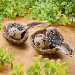 Декоративное украшение Пасхальное Гнездышко Птички Мэриан 7 см, 2 шт