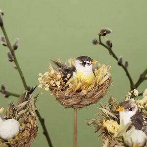 Набор украшений на палочке Пасхальные Гнездышки 35 см, 3 шт Kaemingk (Кейминг) фото 2