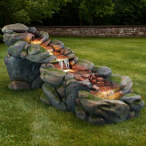 Садовый фонтан Водопад Дюссельдорф 203 см с LED подсветкой Winter Deco фото 2