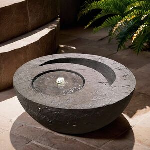 Декоративный фонтан Рэдклифф 66 см светло-графитовый, с LED подсветкой (Kaemingk, Нидерланды). Артикул: 892958