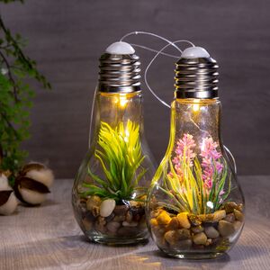 Декоративный светильник Лампочка Флора 19 см с розовым цветком, батарейки Kaemingk фото 2