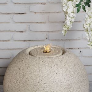 Декоративный фонтан шар Сан-Миниато 40 см кремовый, с LED подсветкой Kaemingk фото 3