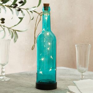 Садовый светильник - бутылка Solar Firefly на солнечной батарее 31 см, 10 теплых белых LED ламп, голубой, IP44 (Kaemingk, Нидерланды). Артикул: 894669-1