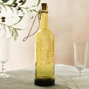 Садовый светильник - бутылка Solar Firefly на солнечной батарее 31 см, 10 теплых белых LED ламп, оливковый IP44 Kaemingk фото 1