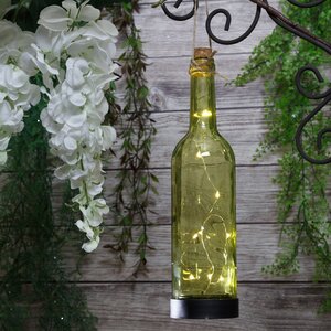 Садовый светильник - бутылка Solar Firefly на солнечной батарее 31 см, 10 теплых белых LED ламп, оливковый IP44 Kaemingk фото 1