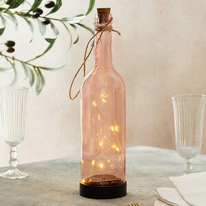 Садовый светильник - бутылка Solar Firefly на солнечной батарее 31 см, 10 теплых белых LED ламп, розовый, IP44 (Kaemingk, Нидерланды). Артикул: 894669-3