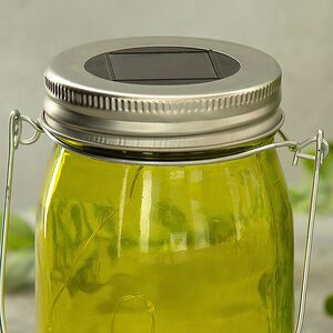 Подвесной солнечный светильник Банка Solar Fairy 14 см, 10 теплых белых LED ламп, оливковый, IP44 Kaemingk фото 2