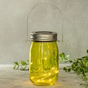 Подвесной солнечный светильник Банка Solar Fairy 14 см, 10 теплых белых LED ламп, оливковый, IP44 Kaemingk фото 5