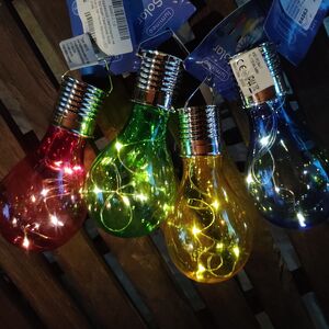 Подвесной светильник на солнечной батарее Лампочка Solar Colors 14 см с теплыми белыми LED, жёлтый, IP44 Kaemingk фото 6