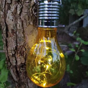 Подвесной светильник на солнечной батарее Лампочка Solar Colors 14 см с теплыми белыми LED, жёлтый, IP44 Kaemingk фото 3