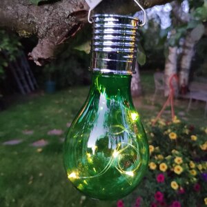 Подвесной светильник на солнечной батарее Лампочка Solar Colors 14 см с теплыми белыми LED, зелёный, P44 Kaemingk фото 3
