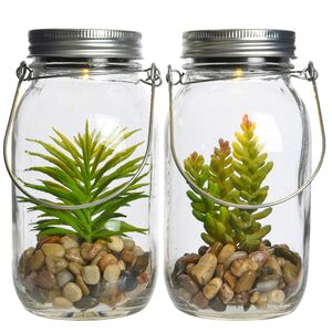 Подвесной светильник-банка на солнечной батарее Solar Флоранс с Седумом 18 см, IP44 Kaemingk фото 5