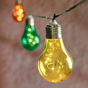 Гирлянда лампочки на солнечной батарее Solar Colors, 10 разноцветных ламп с теплым белым свечением с мерцанием, 4.5 м, черный ПВХ, IP44 Kaemingk (Кейминг) фото 3