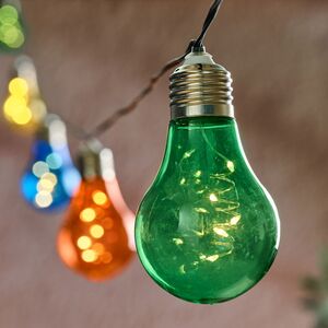 Гирлянда лампочки на солнечной батарее Solar Colors, 10 разноцветных ламп с теплым белым свечением с мерцанием, 4.5 м, черный ПВХ, IP44 Kaemingk (Кейминг) фото 2