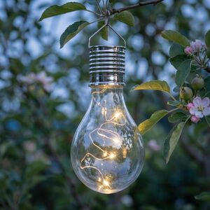 Подвесной солнечный светильник Лампочка Монтана 14 см, с теплыми белыми LED, IP44