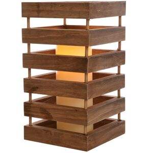 Деревянный фонарь со свечой Леморн Брабант 28 см, батарейки (Kaemingk, Нидерланды). Артикул: 895053