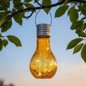 Подвесной солнечный светильник Лампочка Лендлер 17 см с теплыми белыми LED, оранжевый, IP44