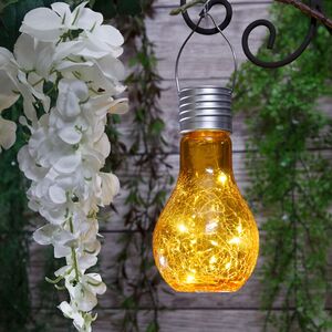 Подвесной солнечный светильник Лампочка Solar Party 17 см с теплыми белыми LED, оранжевый, IP44 Kaemingk фото 4