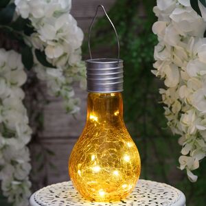 Подвесной солнечный светильник Лампочка Solar Party 17 см с теплыми белыми LED, оранжевый, IP44 Kaemingk фото 3