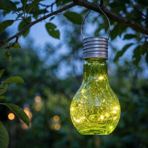 Подвесной солнечный светильник Лампочка Лендлер 17 см с теплыми белыми LED, салатовый, IP44 Kaemingk (Кейминг) фото 5