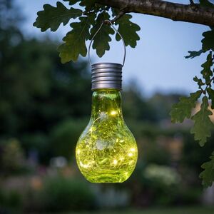 Подвесной солнечный светильник Лампочка Лендлер 17 см с теплыми белыми LED, салатовый, IP44 Kaemingk (Кейминг) фото 4