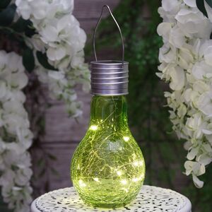 Подвесной солнечный светильник Лампочка Solar Party 17 см с теплыми белыми LED, салатовый, IP44 Kaemingk фото 5