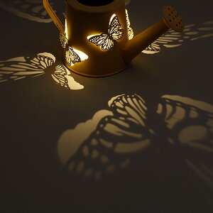 Садовый солнечный светильник Лейка Solar Butterfly 28*15 см лимонная, IP44 Kaemingk фото 2