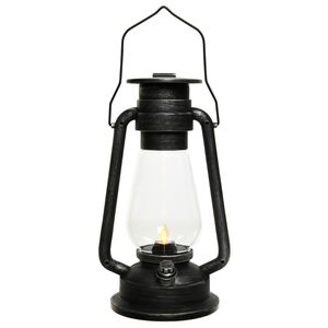 Декоративный светильник с имитацией пламени Старинная лампа 30 см черная, батарейки (Kaemingk, Нидерланды). Артикул: 895496